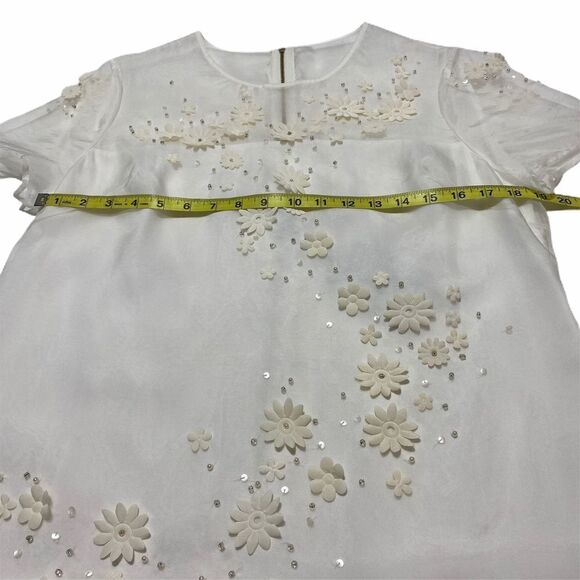 TED Baker Findon Ivory Embellished Floral Dress - Picture 9 of 14